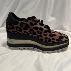 STELLA MCCARTNEY SNEAK ELYSE LEOPARD WEDGE
